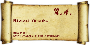 Mizsei Aranka névjegykártya