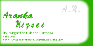 aranka mizsei business card